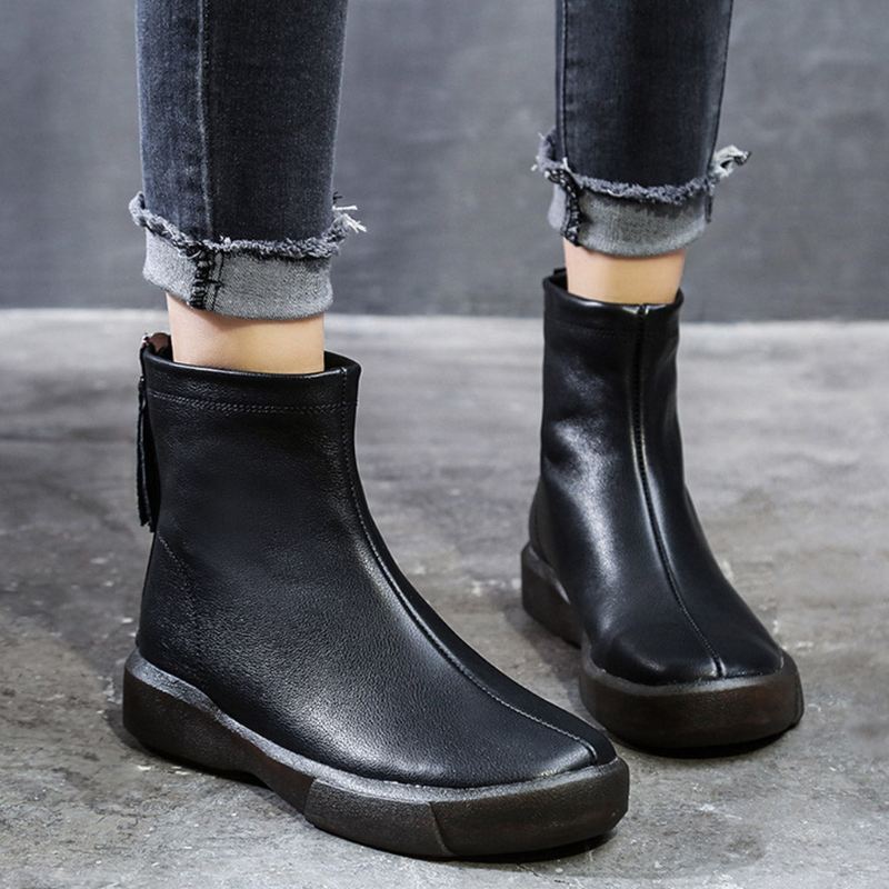 Chelsea Velvet Short Boots I Äkta Läder 34-43