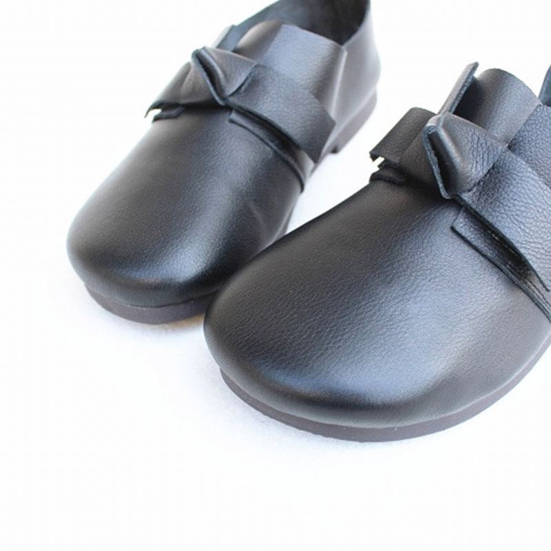 Spring Leather Bowknot Cute Platta Skor 35-41