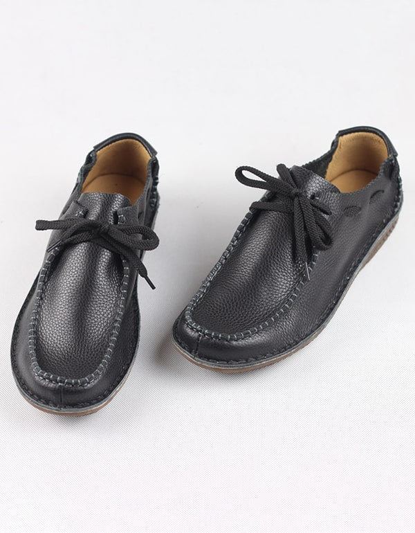 Handgjorda Retro Loafers I Mjukt Läder För Män