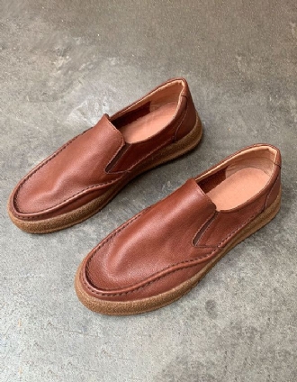 Retro Läder Bekväma Loafers För Män