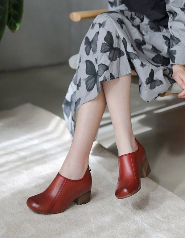 Bak-dragkedja Retro Elegant Chunky Shoes