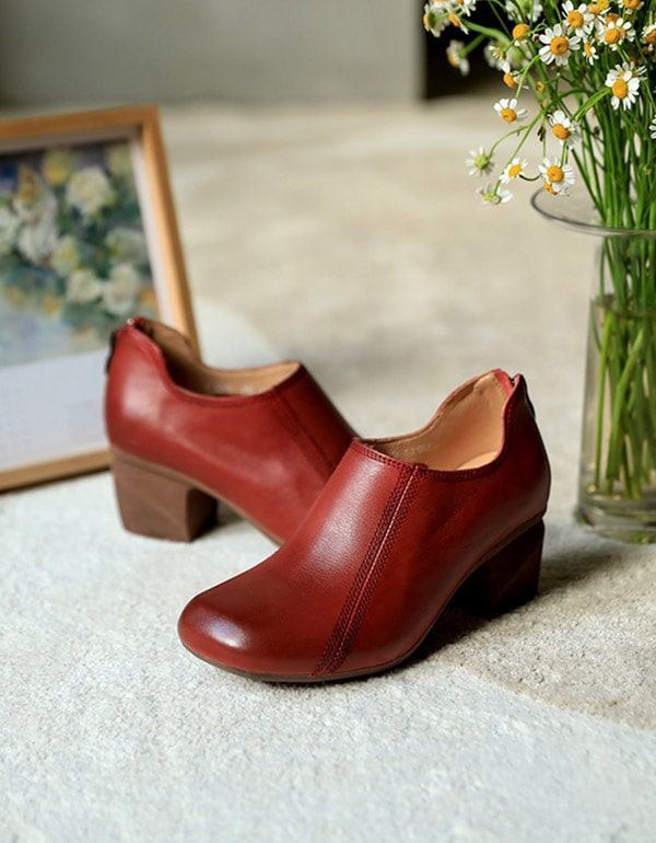 Bak-dragkedja Retro Elegant Chunky Shoes