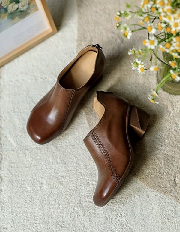 Bak-dragkedja Retro Elegant Chunky Shoes