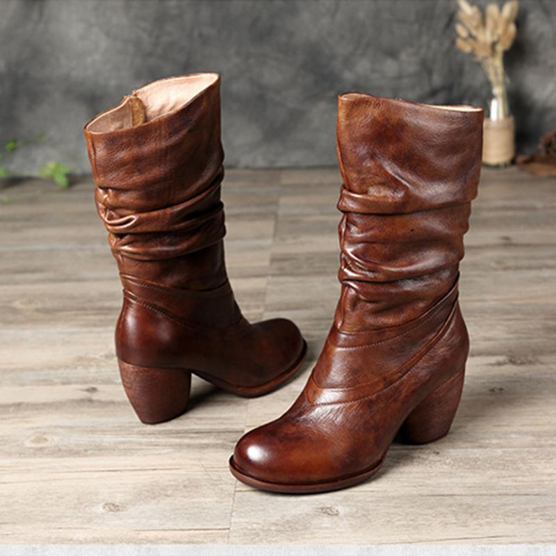 Chunky Retro Knight Long Boots | Present Skor