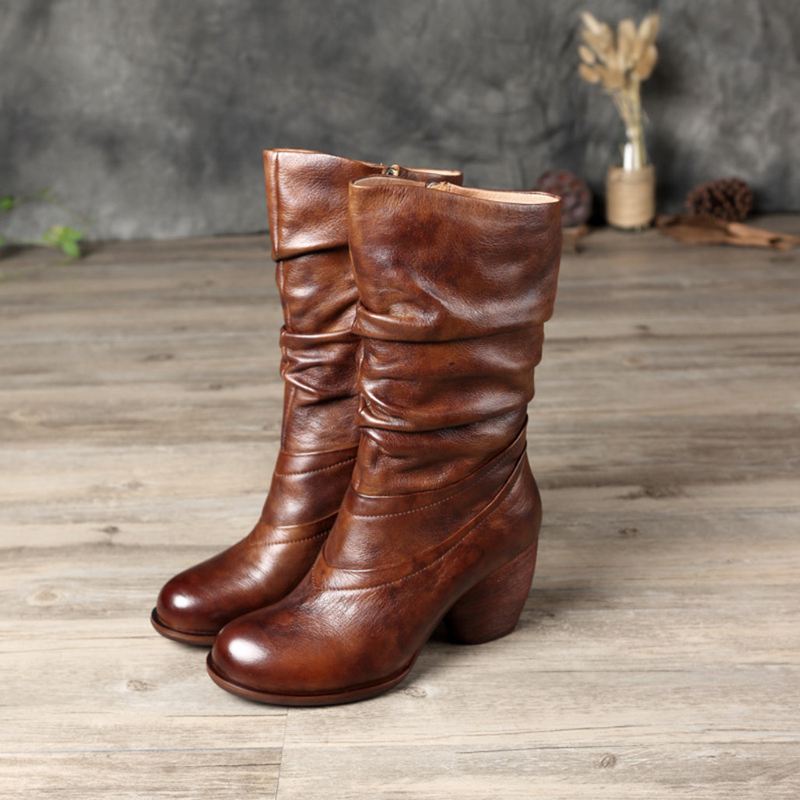 Chunky Retro Knight Long Boots | Present Skor