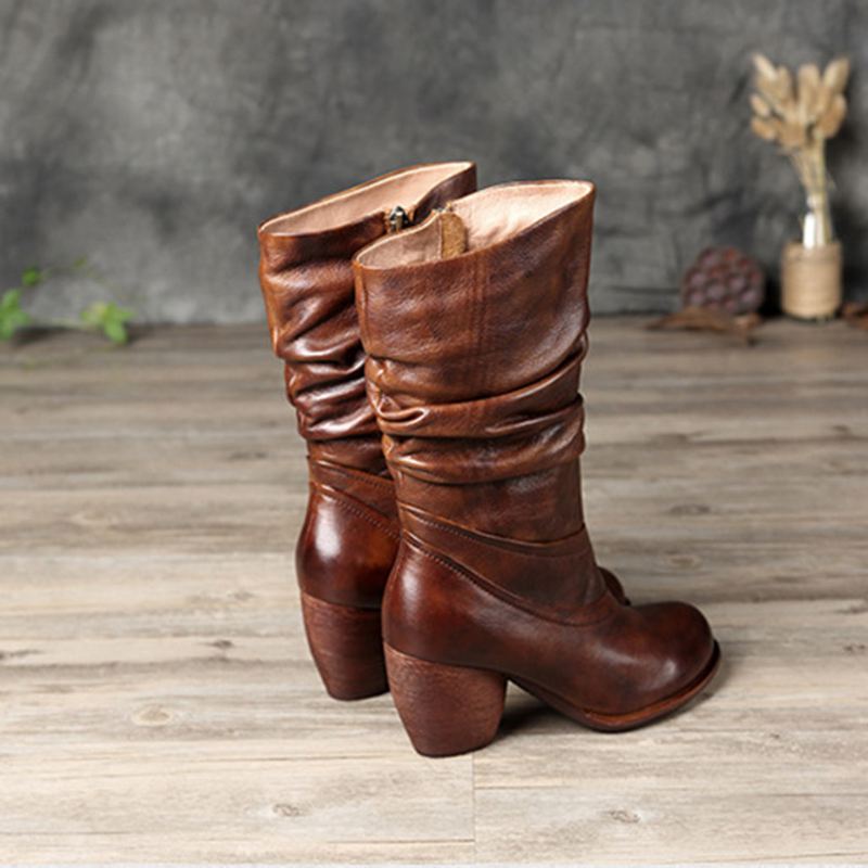 Chunky Retro Knight Long Boots | Present Skor