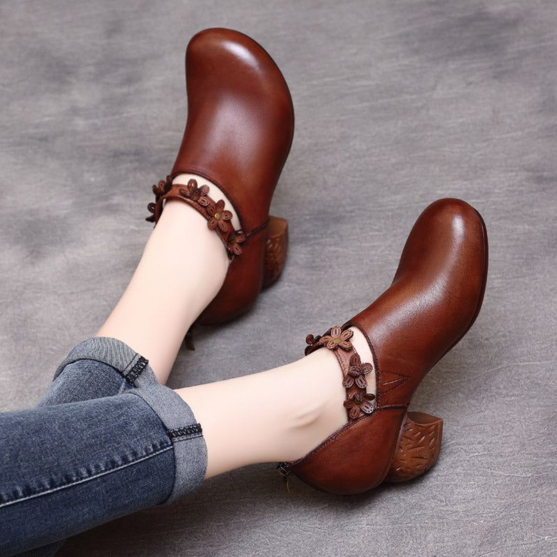 Dam Retro Chunky Heels Skor