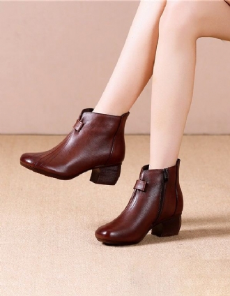 Eleganta Retro Chunky Heels Boots För Kvinnor