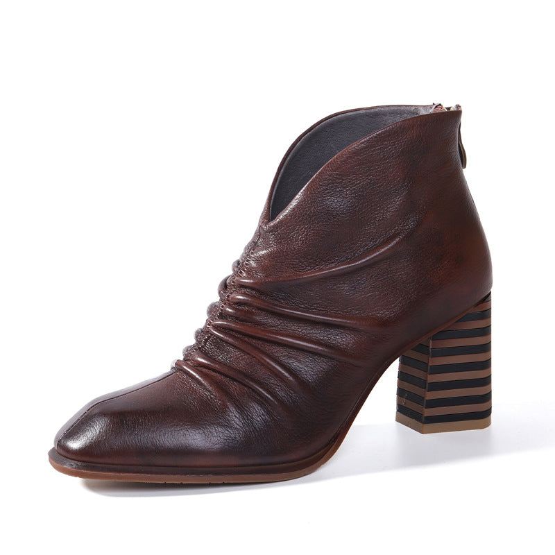 Handgjorda Vintage Chunky Boots I Läder