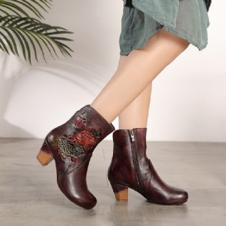 Handgjorda Vintage Chunky Mid Boots