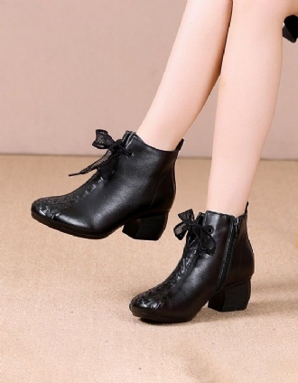 Höst Vinter Eleganta Chunky Heels Retro Boots