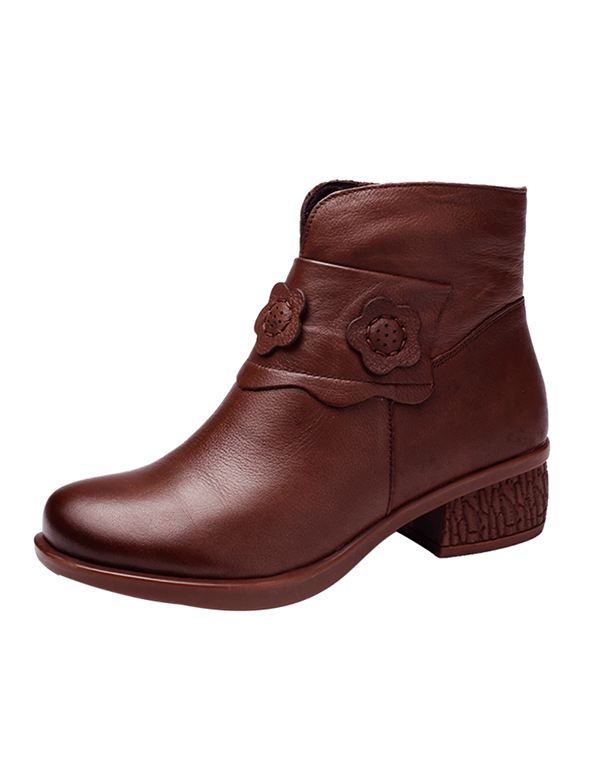 Höstens Handgjorda Retro Flower Chunky Boots