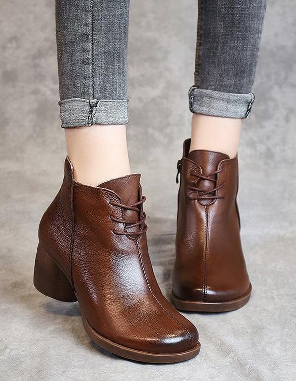 Retro Elegant Bekväma Chunky Boots | Present Skor