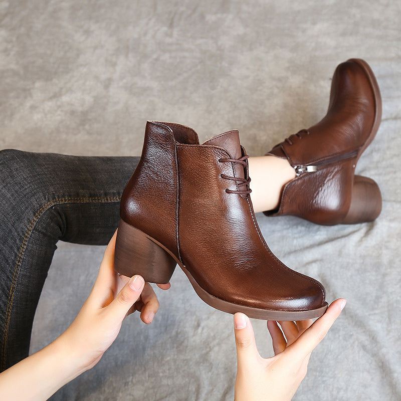 Retro Elegant Bekväma Chunky Boots | Present Skor