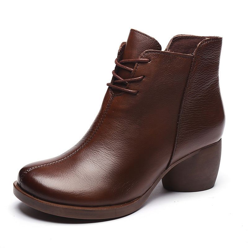 Retro Elegant Bekväma Chunky Boots | Present Skor