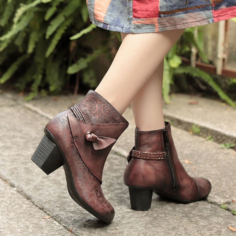 Retro Handgjorda Chunky Boots | Present Skor