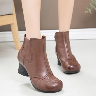 Retro Mellanhärdade Chunky Boots För Kvinnor | Present Skor