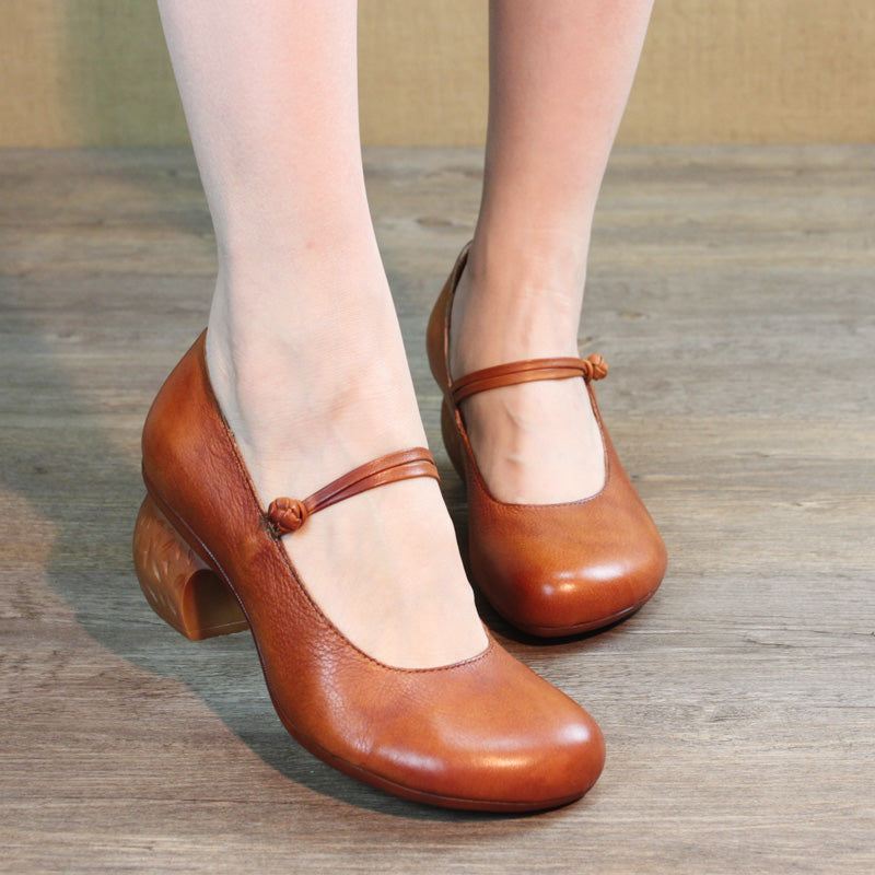 Retro Spänne Chunky Pumps