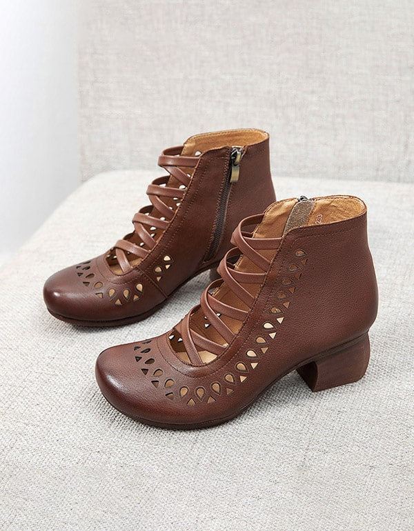 Sommar Spring Cross Strap Vintage Chunky Shoes