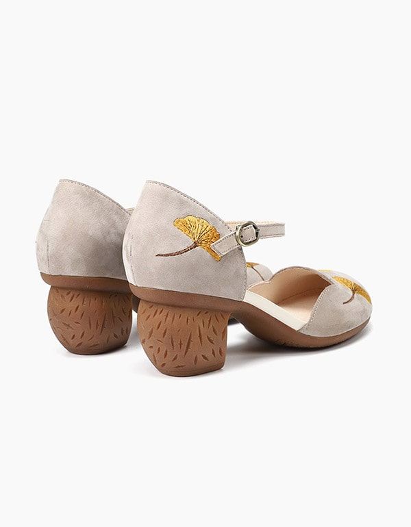 Sommarretrobroderi Ankelrem Chunky Heels