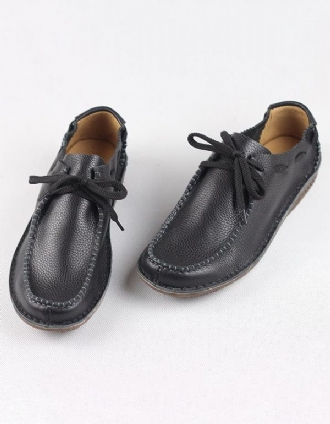 Handgjorda Retro Loafers I Mjukt Läder För Män