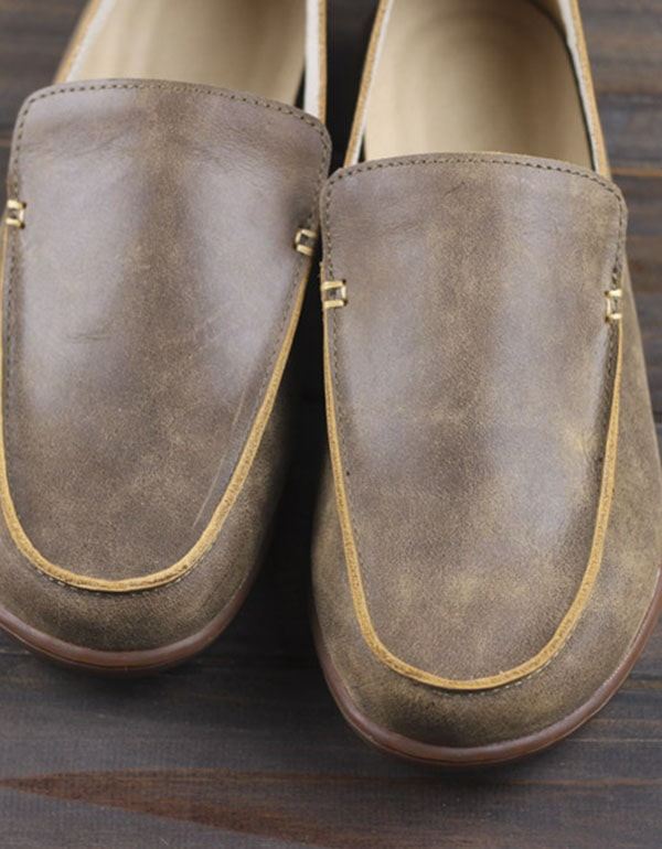 Kohud För Män Handgjorda Retro Läder Loafers