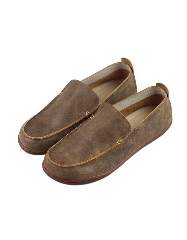 Kohud För Män Handgjorda Retro Läder Loafers