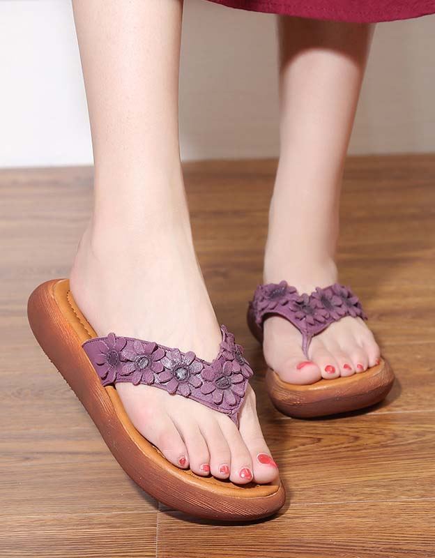 Flower Flip-flops Retro Strandtofflor