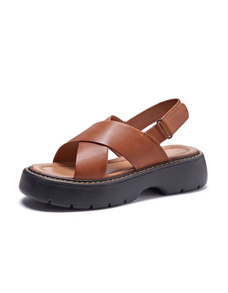 Front Cross Strap Platform Sandaler Slingback