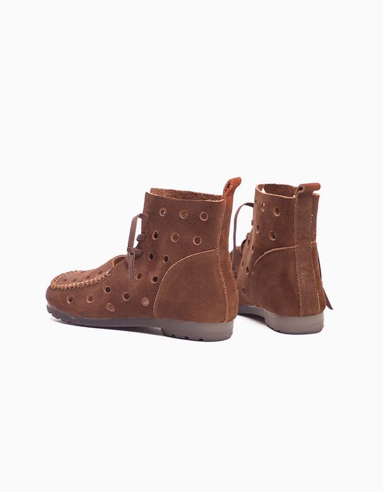 Handgjorda Retro Läder Hollow Sandals Boots