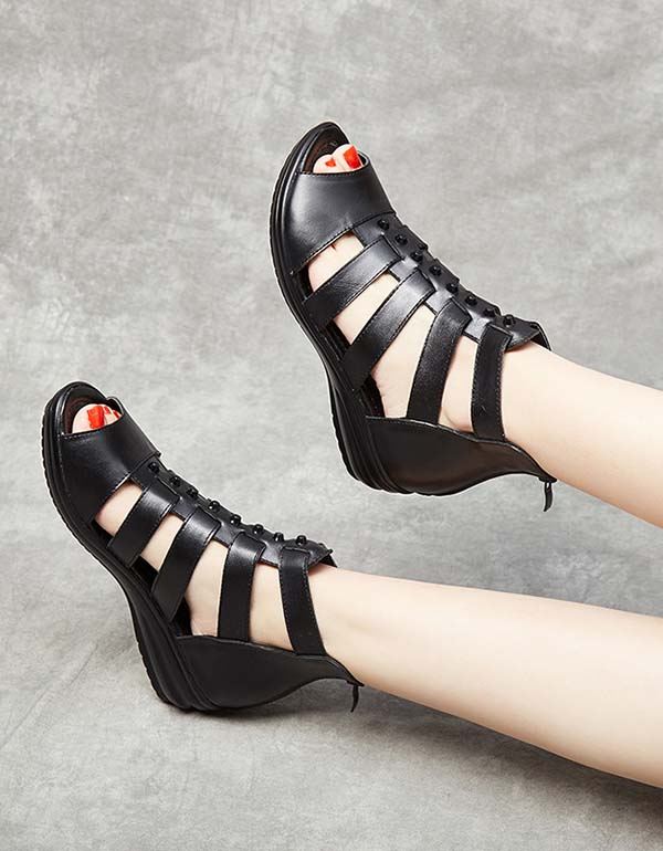 Summer Retro Roman Flat Sandals Boots 35-43