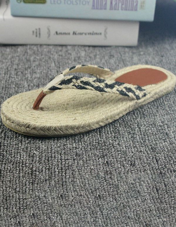 Handgjorda Vävda Flipflops Strandsommartofflor