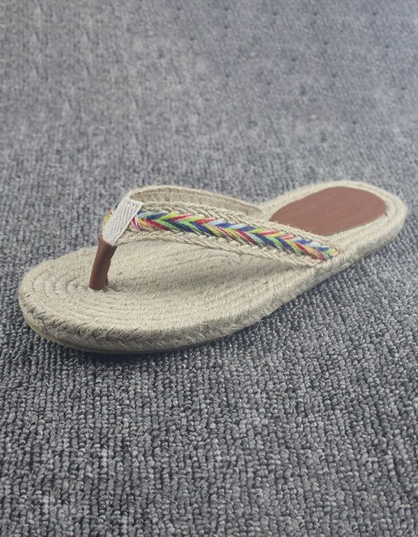 Handgjorda Vävda Flipflops Strandsommartofflor