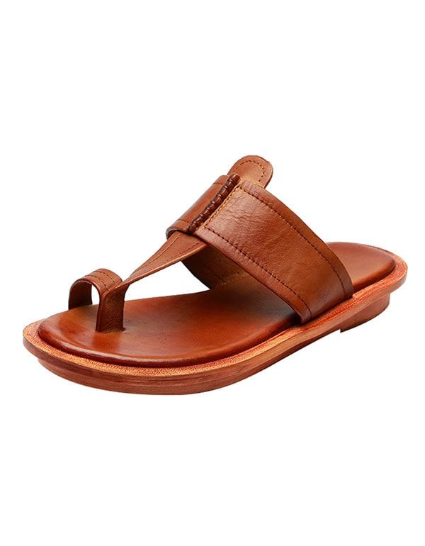 Sommar Flip Flop Dam Lädertofflor