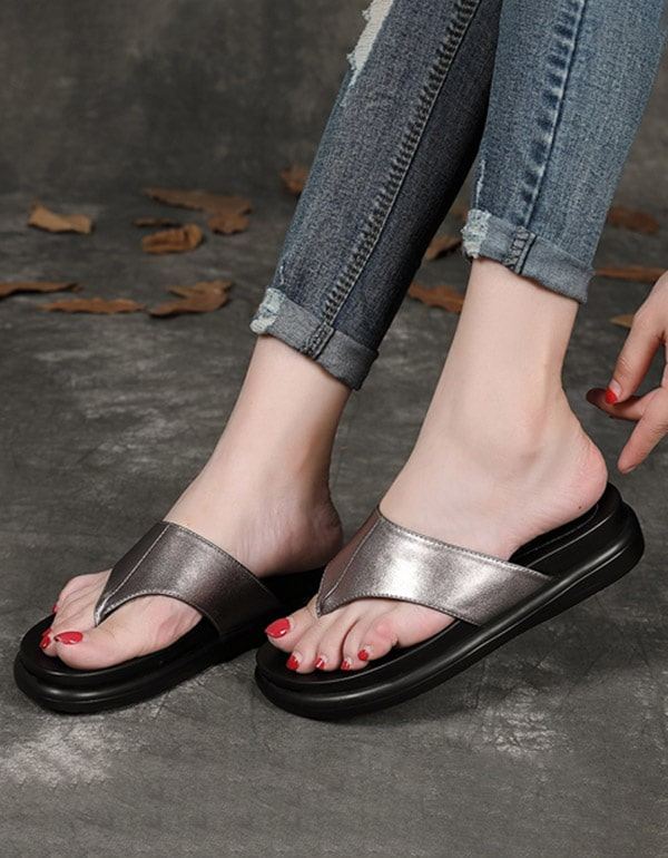 Summer Beach Silver Flip Flop Tofflor