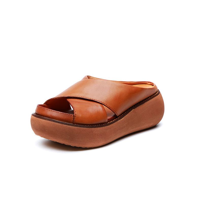 Summer Cross Strap Wedge Tofflor