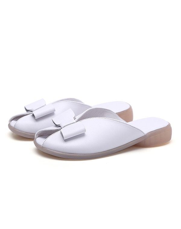 Summer Leather Bowknot Beach Tofflor