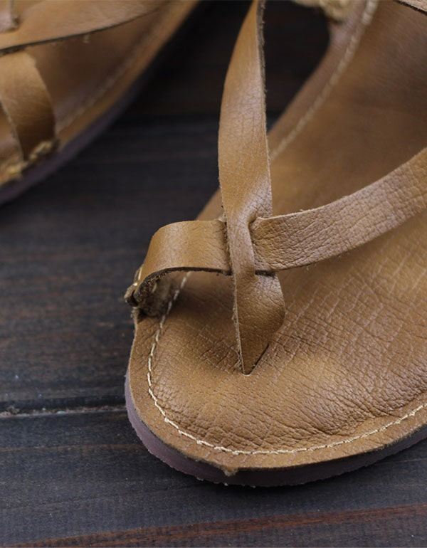 Summer Leather Retro Flip-flop Flat Tofflor