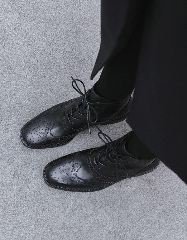 Vintage Brittisk Stil Med Snörning Brock Oxford Boots