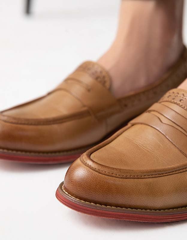 Vintage Oxfords Loafers I Brittisk Stil För Kvinnor