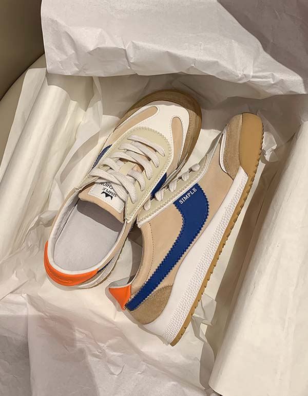 Läder Casual Sneakers Skor För Kvinnor