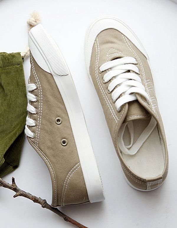 Sommar Vår Canvas Walking Casual Skor Vita 41-44