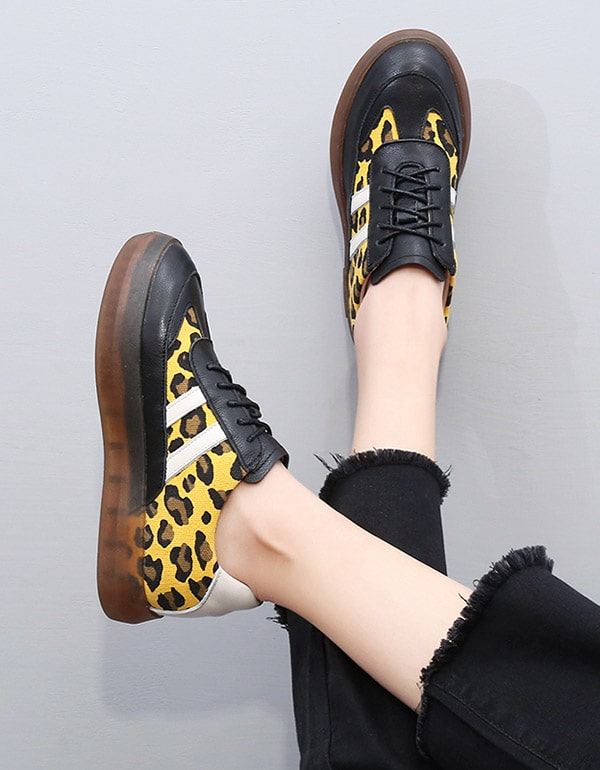 Tjocka Ko-sena Casual Sneakers Med Leopardtryck