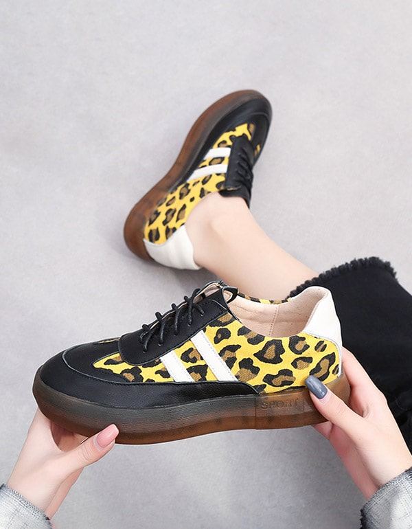 Tjocka Ko-sena Casual Sneakers Med Leopardtryck