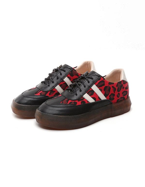 Tjocka Ko-sena Casual Sneakers Med Leopardtryck