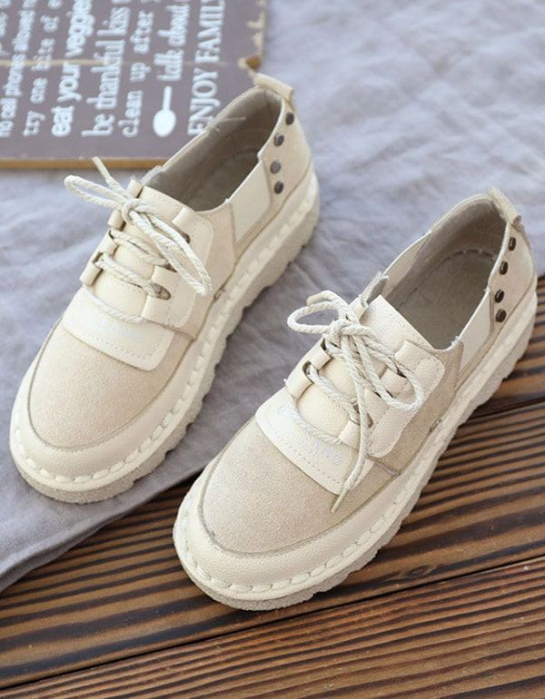 Våren Handgjorda Mjuka Platta Casual Sneakers