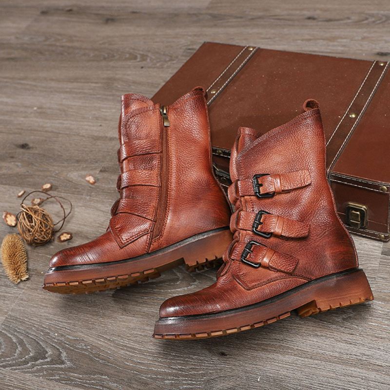 Retro Läderspänne Martin Boots | Present Skor