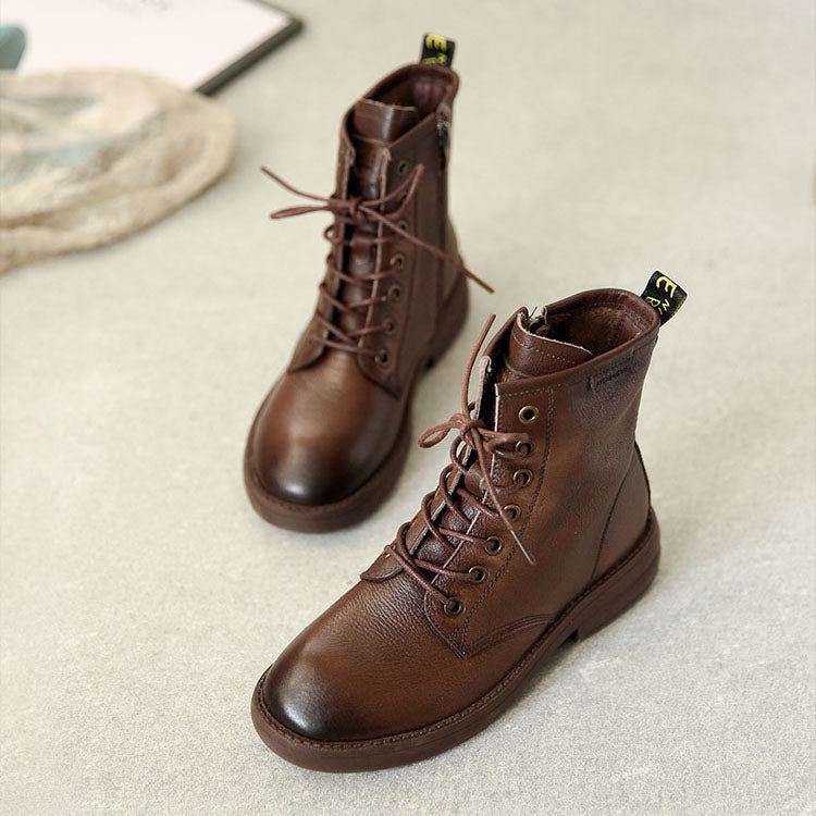 Retro Mode Rub Color Martin Boots Bekväma Höst | Present Skor