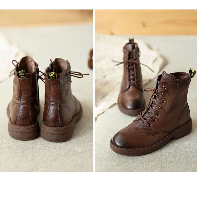 Retro Mode Rub Color Martin Boots Bekväma Höst | Present Skor