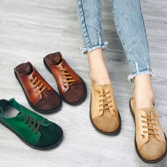 Spring Platta Skor Färgmatchande Retro Loafers För Kvinnor